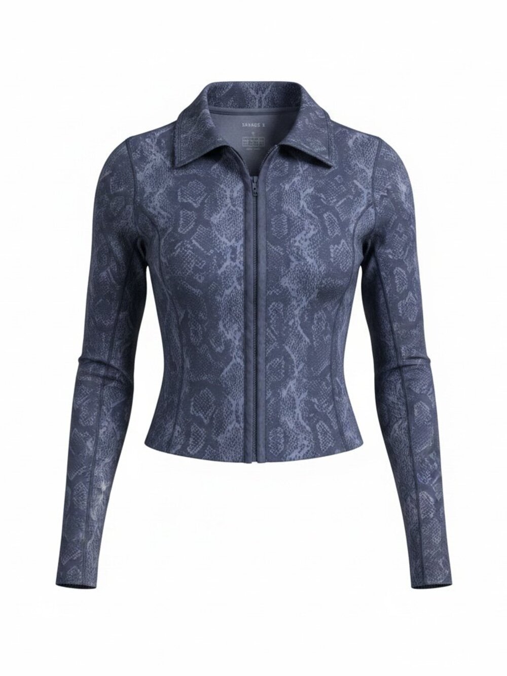 Savage X Fenty Blue Snakeskin Print Long Sleeve Corset Hook Top XL